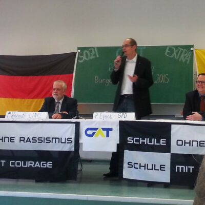 Vorstellung der Bürgermeisterkandidaten im Gymnasium am Thie